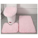 Tapis contour wc lot de 3 tapis de salle de bain doux en microfibre - antidrapants - avec revers clout ...