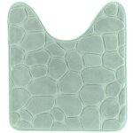 Tapis contour wc memoire de forme microfibre galet 45x50 cm - vert eucalyptus tendance