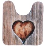 Tapis contour wc microfibre imprime 45x50 cm - amour tendance