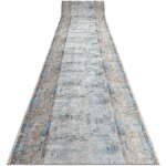 Tapis de couloir antid�rapant lotus bordero 95111 gris / beige lavable 80cm grey 80x400 cm