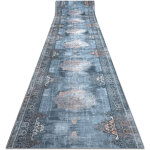 Tapis de couloir antid�rapant lotus rosette 47050 gris lavable 60cm grey 60x800 cm