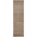 Tapis couloir uni marron london  poils courts satins 80x300 cm