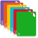 Tapis de cuisine en plastique flexible extra �pais, lot de 6, tapis color�s avec ic�nes alimentaires ...