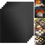 Tapis de cuisson barbecue, lot de 5 tapis de cuisson reutilisable, anti - adhrent tapis bbq barbecue ...