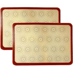 Tapis de cuisson en silicone pour macarons (lot de 2 demi - plaques), antiadh�sif et r�utilisable, avec ...