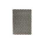 Tapis damier � poils longs - colorama - noir et blanc - 200 x 290 cm