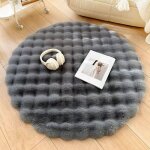 Tapis dcoratif contemporain 120 cm couleur gris velours moelleux design bulle facile entretien pour ...