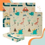 Tapis deveil pliable pour bebe - motif soleils et lunes