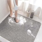 Tapis de douche antiderapant, 60x60cm tapis de baignoire antidrapant avec drain, doux pvc luffa tapis ...
