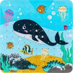 Tapis de douche antid�rapant (baleine), 53x53 cm, design lavable en machine, tapis de salle de bain antid�rapa ...