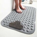 Tapis de douche antid�rapant avec ventouse et trous de drainage, tapis de douche avec coussin massant ...