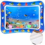 Tapis d'eau gonflable pour chat, pais, frais et confortable (50 x 65 cm, poissons tropicaux)