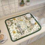 Tapis egouttoir vaisselle, 40�60 cm tapis de drainage de cuisine super absorbant, tapis � s�chage rapide ...