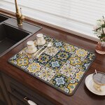 Aougo - tapis gouttoir vaisselle, tapis de schage vaisselle super absorbant, tapis vier cuisine en ...