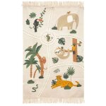 Tapis enfant carte jungle 100x150cm multicolore