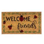 Tapis d'entre d'extrieur en noix de coco - paillasson antidrapant de bienvenue avec coccinelles - ...