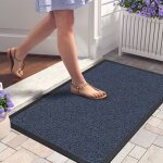 Tapis d'entr�e paillasson d'accueil antipoussi�re taille - bleu - 60x90
