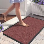 Tapis d'entr�e paillasson d'accueil antipoussi�re taille - marron - 60x50
