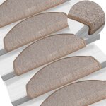 Tapis d'escalier 15 pcs?marchettes d'escalier?protections d'escalier marron clair 65 x 24 x 4 cm cfw69386 ...