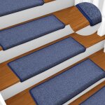 Tapis d'escalier, tapis de marches, marchettes d'escalier 15 pcs 65x21x4 cm bleu wrg808684 design in
