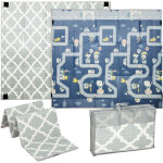 Tapis d'�veil pliable pour b�b�, parc pour b�b�, tapis d'�veil r�versible en mousse, tapis de sol pour ...
