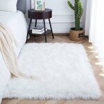 Tapis faux en peau de mouton 60x90cm imitation toison moquette fluffy soft longhair dcoratif coussin ...