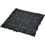 Tapis fond de douche 52 x 52 cm galet noir