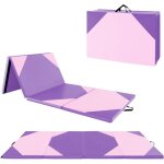 Tapis de gym 4 panneaux pliable, fermeture auto - agrippante, tapis de yoga antidrapant avec poigne ...