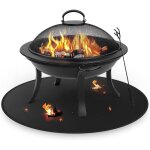 Tapis ignifuge pour pole , 60 cm couverture ronde sous tapis de barbecue exterieur, rsistant  l'huile ...
