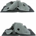 Tapis de jeu pour chats 100x100cm tapis à gratter caverne pour chats jouets gris chiné Tapis de jeu pour chats 100x100cm tapis à gratter caverne pour chats jouets gris chiné