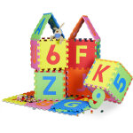 Relaxdays - tapis de jeu puzzle 86 pi�ces pour enfants lettres chiffres matelas mousse eva lxp 180 x ...