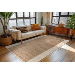 Tapis jute et coton naturel rectangle jima marron 160x230