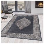 Allotapis - tapis lavable en machine style orient noir antique noir 160x230