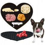 Tapis � l�cher pour chiens et chats avec ventouses, plateau � l�cher pour friandises, coeur