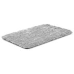 Tapis de lit pour chien 100x70 cm shaggy gris clair antid�rapant