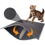 Tapis de litière pour chat double couche imperméable à l'eau et à l'urine, 1 paquet (gris, 24x16 pouces ... Tapis de litière pour chat double couche imperméable à l'eau et à l'urine, 1 paquet (gris, 24x16 pouces ...