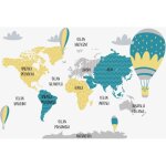 Tapis magn�tique pour radiateurs et appareils de chauffage carte du monde �ducative 60x100