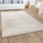 Tapis poils longs salon shaggy fausse fourrure fourrure moelleux beige cr�me 200x290 cm