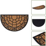 Tapis de porte demi - rond 45x75 cm caoutchouc et fibre de coco - paillasson - tapis d'entr�e - matelas ...