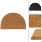 Tapis de porte naturel demi - rond 60x90cm fibre de coco touffet� - tapis d'entr�e - paillasson - fibre ...