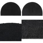 Tapis de porte noir demi - rond 40x60 cm fibre de coco touffet� - tapis d'entr�e - paillasson - fibre ...