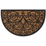 Tapis de porte - paillasson demi - rond 45x75 cm caoutchouc et fibre de coco 703146