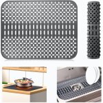 Tapis de protection en silicone pour �vier de cuisine, grand tapis de s�chage de vaisselle, protecteur ...