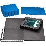 Tapis de protection de sol en mousse plastique noir 60 x 60 cm ? lot de 6 dalles embo�tables 100008950 ...