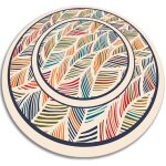 Tapis de protection de sol pvc pour salon et cuisine - feuilles de contour - ?fi50 cm