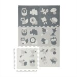 Tapis puzzle relaxdays 18 pices. tapis de jeu pour bb avec bordures, mousse non toxique, blanc / gris. ...