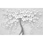 Tapis de radiateur magn�tique 3d � fleurs blanches 60 x 100 cm