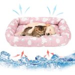 Tapis rafraichissant lit pour chat petit chien, tapis de glace auto - refroidissant non toxique r�sistant ...