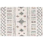 Tapis rectangulaire � poils longs motif ethnique beige 120x170 cm