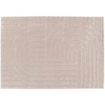 Tapis rectangulaire  poils ras motif contemporain beige 120 x 170 cm